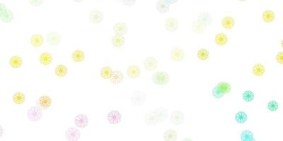 lichtpaars, roze vector doodle sjabloon met bloemen.