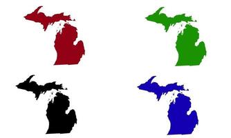 Michigan staatskaart silhouet in de Verenigde Staten vector