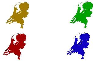 kaart silhouet van nederland in europa vector