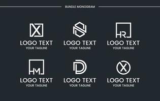 monogram set brief logo ontwerp vector