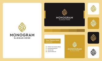 eerste en groei brief monogram logo. vectorpremie. vector