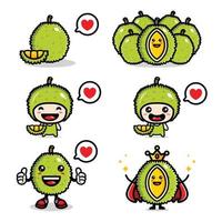 ontwerp vector set van verse durian