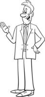 gelukkig zakenman in pak tekenfilm illustratie kleur bladzijde vector