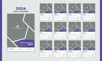 meerdere pagina's muur kalender 2024, creatief bedrijf muur kalender 2024 vector