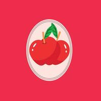 appel logo met rood achtergrond vector beeld