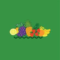 gezond fruit icoon groen achtergrond vector beeld