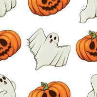 halloween patroon ontwerp, geesten, eng pompoen onheil achtergrond. spookachtig halloween achtergrond met pompoenen met eng gezichten, onheil pompoenen achtergrond vector