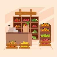 groenten en fruit winkel vectorontwerp vector