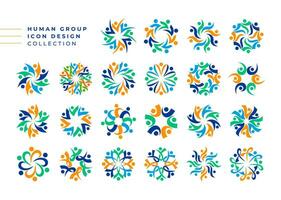 verzameling van abstract verbinding menselijk groep logo icoon ontwerp vector