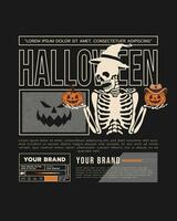 halloween t-shirts ontwerp in straatkleding, streetwear ontwerp vector