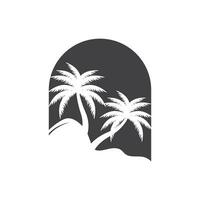 kokosnoot boom logo ontwerp, strand fabriek vector, palm boom zomer, illustratie sjabloon vector