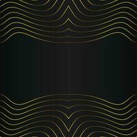 luxe abstract goud lijn kader decoratie Aan zwart achtergrond vector