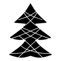abstracte kerstboom pictogram in zwart. vector