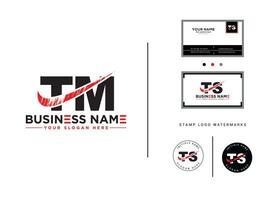 minimalistische tm bedrijf borstel logo, creatief tm logo icoon borstel brief ontwerp vector