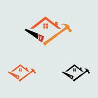 modern huis reparatie logo en symbool illustratie ontwerp Aan grijs achtergrond vector