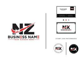 penseelstreek nz bedrijf logo, minimaal nz logo brief borstel icoon ontwerp vector