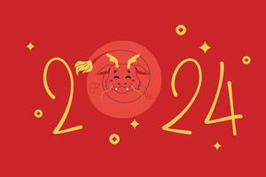 2024 jaar van de Chinese draak, schattig draak. vector