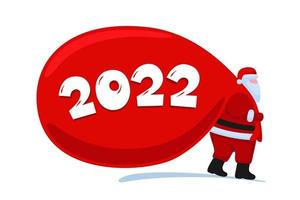 kerstmis en gelukkig nieuwjaar 2022 wenskaart vector