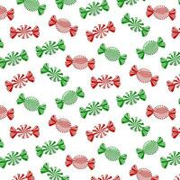 rood en groen gestreept snoep naadloos patroon. ontwerp element voor kerstmis, nieuw jaar, verjaardag, feest. vector illustratie.