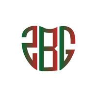 zbg brief logo creatief ontwerp. zbg uniek ontwerp. vector