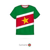 t-shirt ontwerp met vlag van surinaams. vector