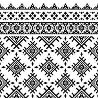 naadloos abstract hedendaags etnisch patroon. meetkundig illustratie in aztec en Navajo tribal stijl. zwart en wit kleur. ontwerp kleding stof, textiel, borduurwerk, afdrukken, weven, interieur, achtergrond. vector