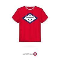 t-shirt ontwerp met vlag van Arkansas ons staat. vector