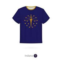 t-shirt ontwerp met vlag van Indiana ons staat. vector