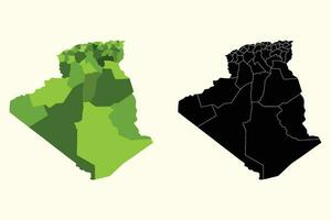 Algerije vector silhouet kaart wit achtergrond