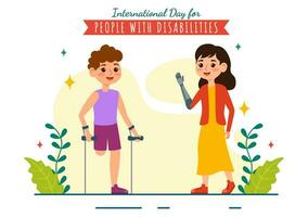 Internationale dag voor mensen met onbekwaamheid vector ontwerp illustratie Aan 3 december naar verhogen bewustzijn van de situatie van gehandicapt personen