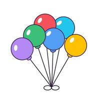 schattig ballon set, ballon in wit vector