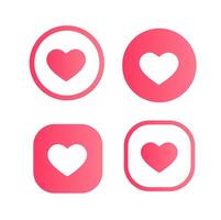 hart icoon, liefde icoon. symbool van liefde, hart knop. sociaal media vector icoon