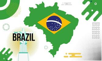 Brazilië nationaal dag banier met kaarten en typografie illustratie vector