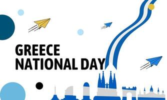 Griekenland nationaal dag banier voor onafhankelijkheid dag verjaardag. vlag van Griekenland met modern meetkundig retro abstract ontwerp. blauw en wit kleuren concept. vector