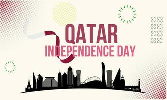 qatar nationaal dag banier voor onafhankelijkheid dag verjaardag. vlag van qatar met modern meetkundig retro abstract ontwerp. Purper kleur concept. vector
