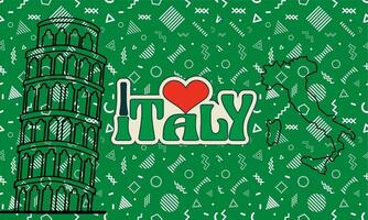 Italië onafhankelijkheid dag banier modern stijl met vlag vector