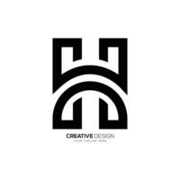 creatief brief h lijn kunst elegant uniek vorm modern monogram logo vector