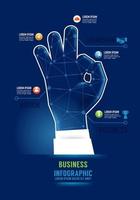 infographics succes hand business concept ontwerp opties banner. vector