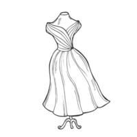 lang bruiloft jurk. vector schetsen. tekening stijl jurk