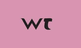 monogram logo brief t, w, twee of wt modern vector