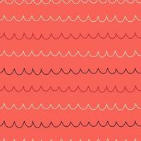 vector patroon van golvend lijnen Aan een koraal achtergrond.