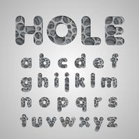 Gelaagde lettertype &#39;hole&#39;, vector