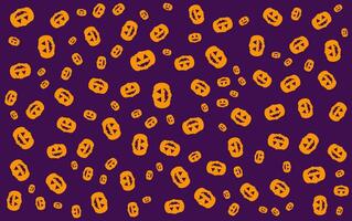 halloween pompoen gezichten patroon Aan Purper achtergrond vector