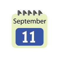 september 11 dagelijks kalender icoon vector