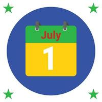 juli 1 dagelijks kalender icoon vector