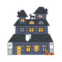 halloween griezelig huis vector