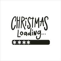 Kerstmis bezig met laden... hand- getrokken zin. kerstmis, nieuw jaar ansichtkaart, banier belettering vector