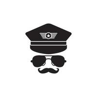 piloot icoon logo vector ontwerp sjabloon illustratie