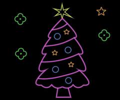 abstract gloeiend neon Kerstmis boom teken nietwaar met Aan en uit versies. vector illustratie