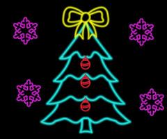 abstract gloeiend neon Kerstmis boom teken nietwaar met Aan en uit versies. vector illustratie